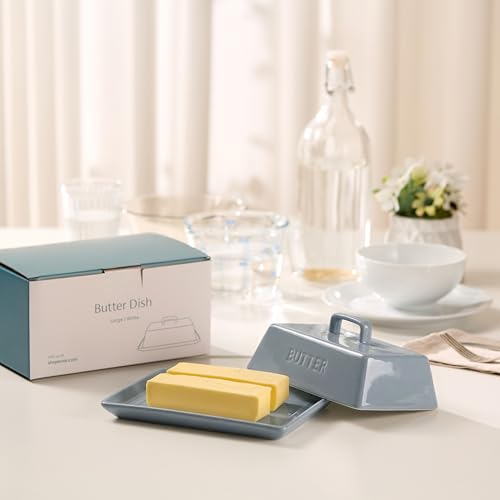 Ceramic Butter Dish with Lid (Casper Blue)