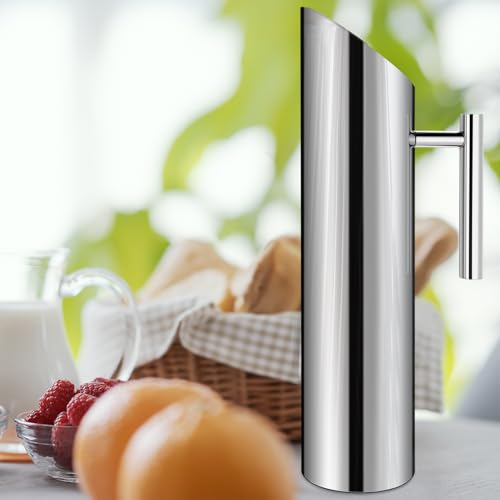 6 Pack 70oz 2l Stainless Steel Water Pitcher Modern Metal Pitcher (70 oz / Silver)