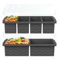 Silicone Freezer Trays with Lid for Soup (Dark Gray)