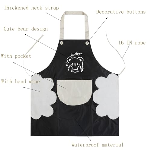 2 Pack Kitchen Apron with Hand Wipe (Style 7)