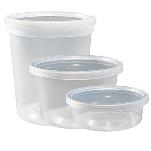 Food Storage Containers with Lids 8oz (70 Sets - Mixed sizes)