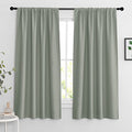 Blackout Curtains for Bedroom Living Room Nursery 63 inches Long (Grayish Green / 42"W x 63"L (Pack of 2))