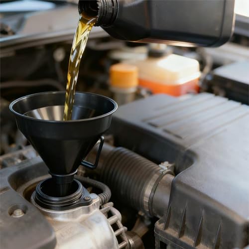 5 Pcs Plastic Oil Funnels for Automotive Use Set