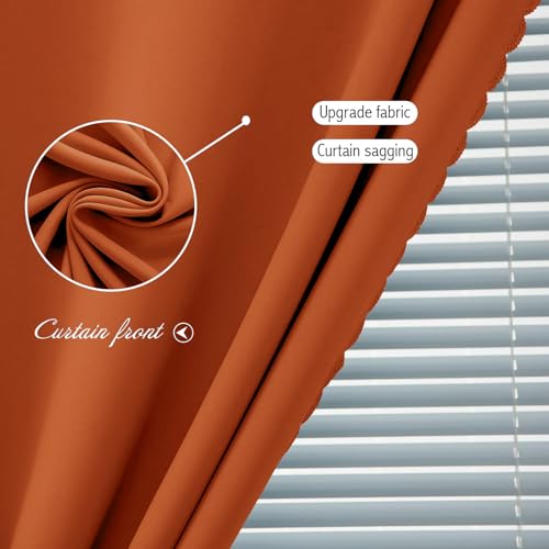 Thermal Blackout Curtains with Self (71"W x 59"L (Pack of 1) / Orange)