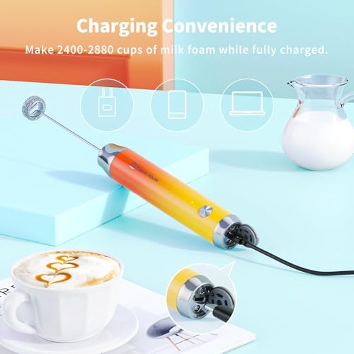 LunaFro Rechargeable Milk Frother (Gradient Orange)