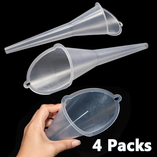 4 Pcs Long Neck Oil Funnel for Automotive