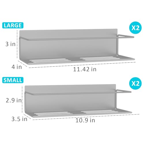 Magnetic Spice Rack For Refrigerator (4 Pack / Grey)