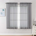 Charcoal Grey Sheer Curtains 63 Inches Long 2 Panels (Charcoal Grey / 59"W x 63"L (Pack of 2))