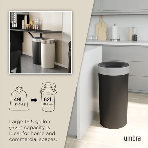 Vento Kitchen Trash Can (Black/Nickel)