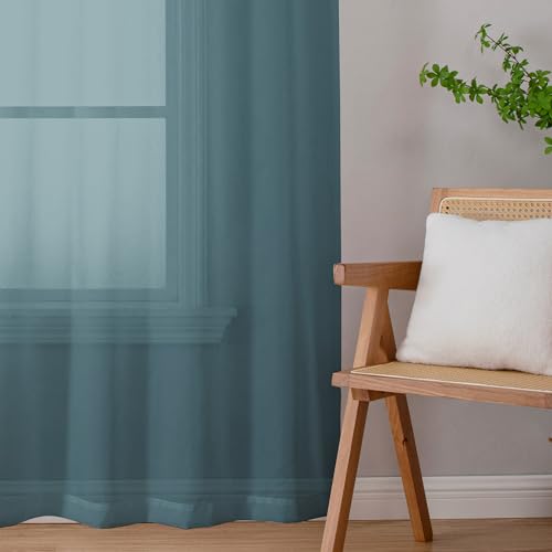 Sheer Curtains (Dusty Blue / 42"W x 63"L (Pack of 2))