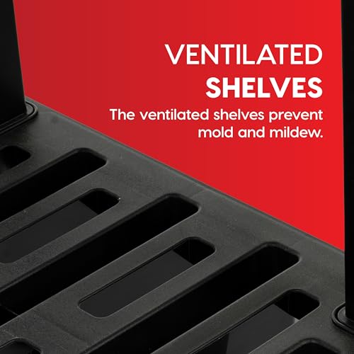 Plastic Storage Shelves (Black / 5 Tier | 12"D x 24"W x 64"H)