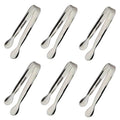 6PCS Ice Tongs Mini Sugar Tongs 4.25Inch Stainless Steel Kitchen Utensils Set (6PCS Silver)