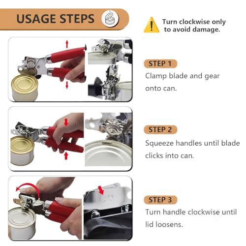Can Opener Manual Heavy Duty (Red)