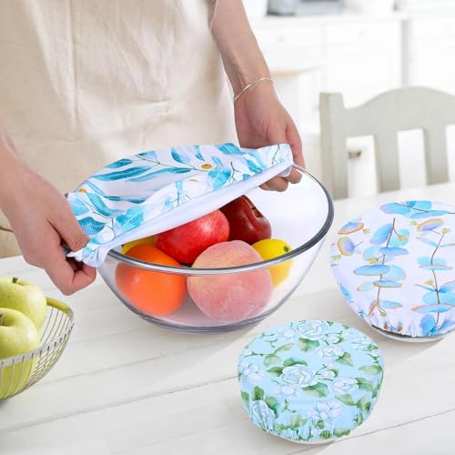 5 Pieces Bowl Covers Reusable (Eucalyptus Leaves)