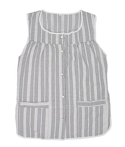 Cobbler Aprons for Women with Pockets Smock Apron with Buttons (Medium / Black)