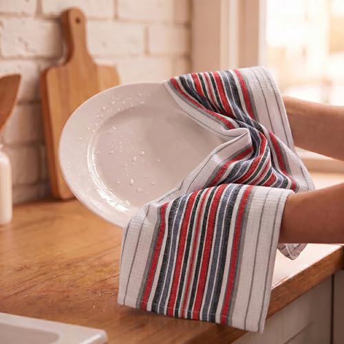 Kitchen Towels Cotton Dish Towels 20”x30” (20" x 30" (Set of 6) / 006 White - Stripes)