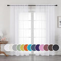 White Sheer Curtains 72 Inches Long 2 Panels (White / 42"W x 72"L (Pack of 2))