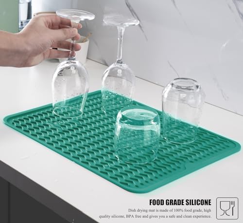 Silicone Dish Drying Mat (Green / 16" x 12")