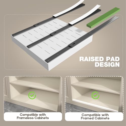 2 Pack Pull Out Cabinet Organizer 19" Deep (White / 19"D x 12.3"-20.5"W(2Pack))
