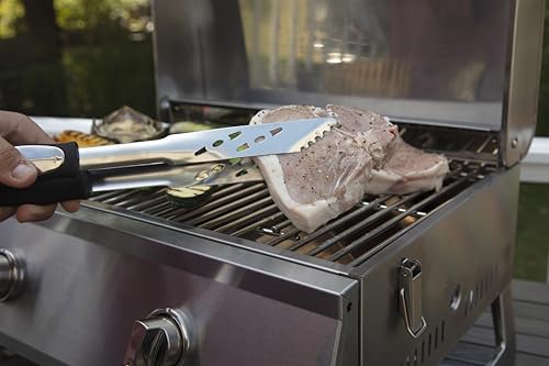 3‑Piece Stainless Steel BBQ Grilling Tool Set with Grill Glove (Black)