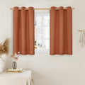 Short Linen Curtains 40 Inch Length for Small Windows (42"W x 40"L (Pack of 2) / Silver Grommet-terracotta)