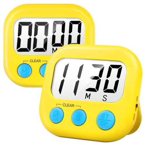 Digital Kitchen Timers for Cooking (Yellow)