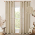 Brown Sheer Linen Curtains for Living Room 96 Inches Long 2 Panels (52"W x 96"L (Pack of 2) / Brown)