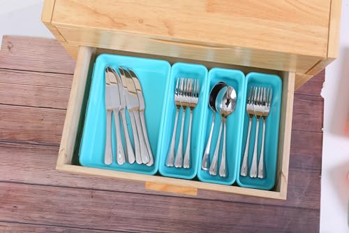 15PCS Interlocking Drawer Organizer (Blue&Green / 15 pieces)