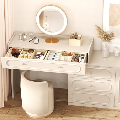 Drawer Organizer Clothes Storage (Beige / 18 Pack)