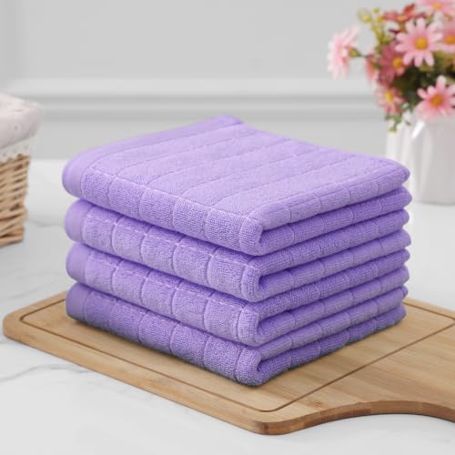 100% Cotton Terry Kitchen Towels (Lavender / 13 X 28 - 8 Pack)