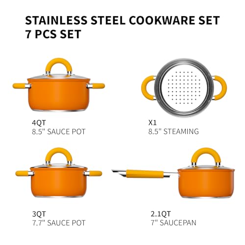 Stainless Steel Cookware Set (Set/7ORA)