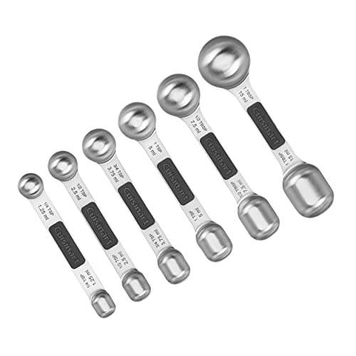 CTG-00-6MSP Stainless Steel 6P Set of Magnetic Measuring Spoons, Black & Silver