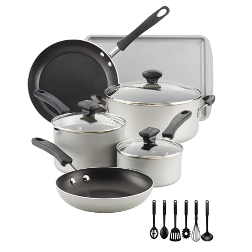 Cookstart Aluminum DiamondMax Nonstick Cookware Set (Silver / 5 Quarts)