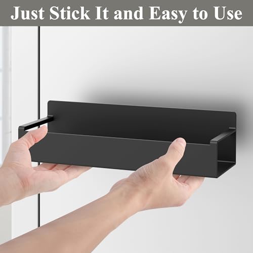 Magnetic Water Bottle Holder for Fridge Black (4 Pack / Black)