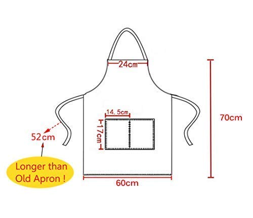 Total 12 PCS Plain Color Bib Apron Adult with 2 Front Pocket (Mixed Colour)