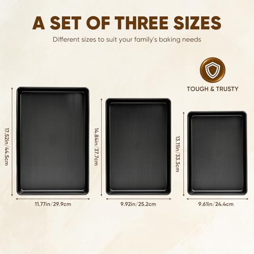 Nonstick Baking Sheet Set of 3 (Black)