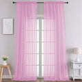 Extra Long Pink Sheer Curtains 108 Inches Long 2 Panels (Pink / 59"W x 108"L (Pack of 2))