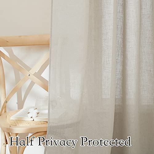 Extra Wide Sheer Curtains for Sliding Patio Door Large Window (Angora / 70"W x 84"L (Pack of 2))