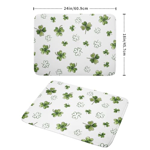 St Patricks Day Dish Drying Mat for Kitchen Counter Cute Shamrocks Holiday Microfiber Absorbent Dish Draining Reusable Washable Foldable Extra Large 18"x24" (24" x 24")