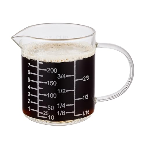 Ackers Mirror Scale Glass Measuring Cup (250 ML (8 Oz, 1 Cup) - Mirror Etching)