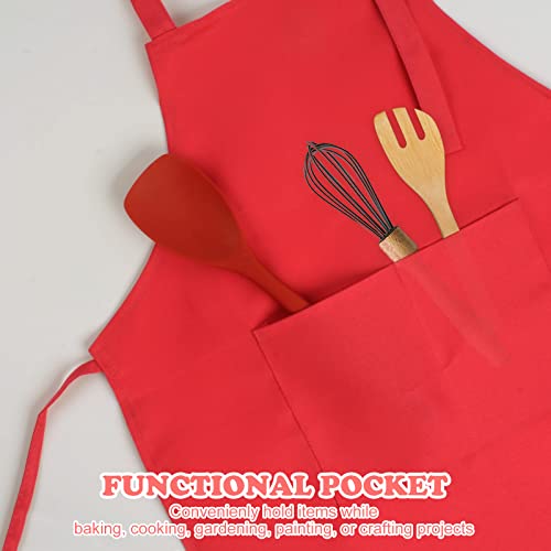 Kids Aprons with Large Pocket 2 Pack (Medium / Redx2)