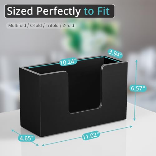 2 Pack Paper Towel Dispenser Countertop (11.02" x 4.65" x 6.57" / 2 Pack-black)