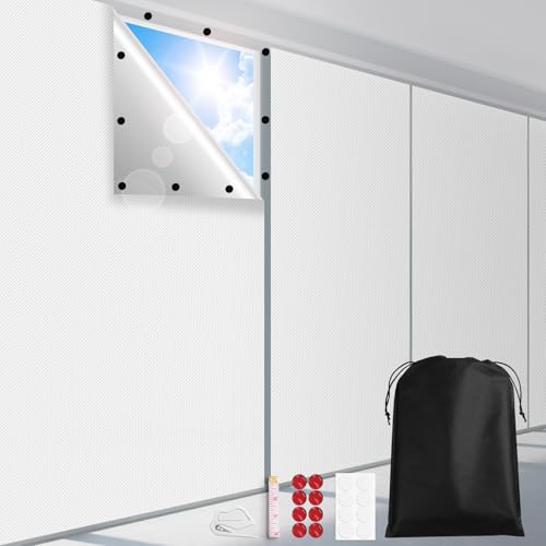 100% Blackout Curtains (White / 57"W x 40"H)