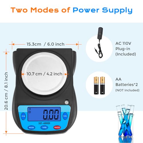 Digital Lab Scale 600g x 0.01g Precision Electronic Scale LCD Display Analytical Balance Jewelry Scale Scientific Scale 0.01g Accuracy (Black)