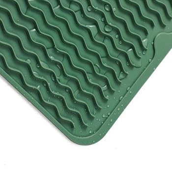 Silicone Dish Drying Mat for Multiple Usage (Green / 12"L x 6"W)