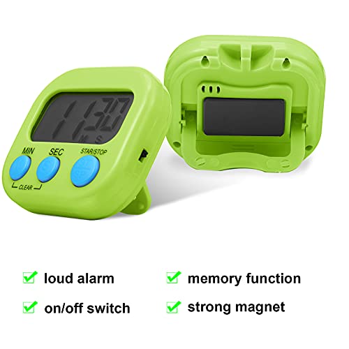 4 Pcs Multi func Electronic Kitchen Classroom Timer (4 Colors)