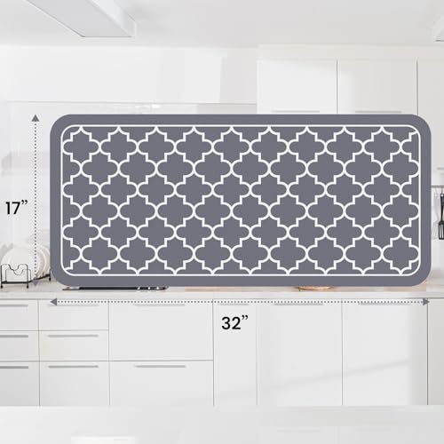 Dish Drying Mat Absorbent Dish Drying Mats for Kitchen Counter 18"x 32" (Stylish Grey / 32" x 18")