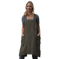 Women’s Pinafore Square Apron Baking Cooking Gardening Works Cross Back Cotton (Medium / Green)