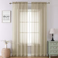 Taupe Sheer Curtains 90 Inches Long 2 Panels (Taupe / 42"W x 90"L (Pack of 2))