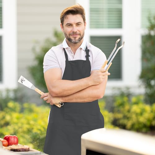 Black Apron with Pockets (Pack of 2 / Grey)